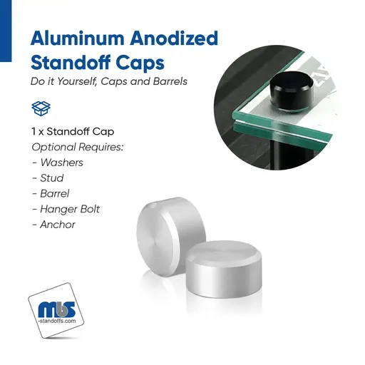 1/2" Diameter, 10-24 Threaded Caps - 7/32" Hole Required