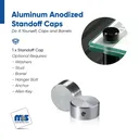 5/8" Diameter, 10-24 Threaded Locking Caps - 7/32" Hole Required