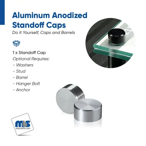 5/8" Diameter, 5/16-18 Threaded Caps - 3/8" Hole Required