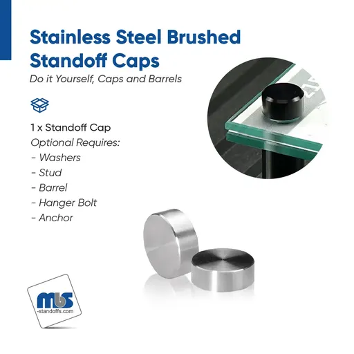 3/4" Diameter, 10-24 Threaded Caps - 7/32" Hole Required