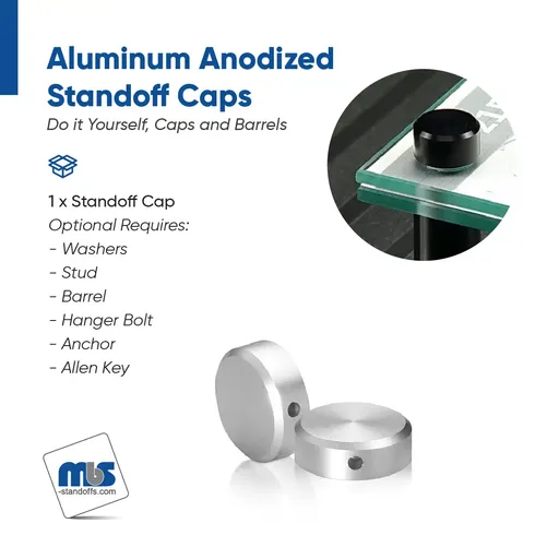 3/4" Diameter, 10-24 Threaded Locking Caps - 7/32" Hole Required