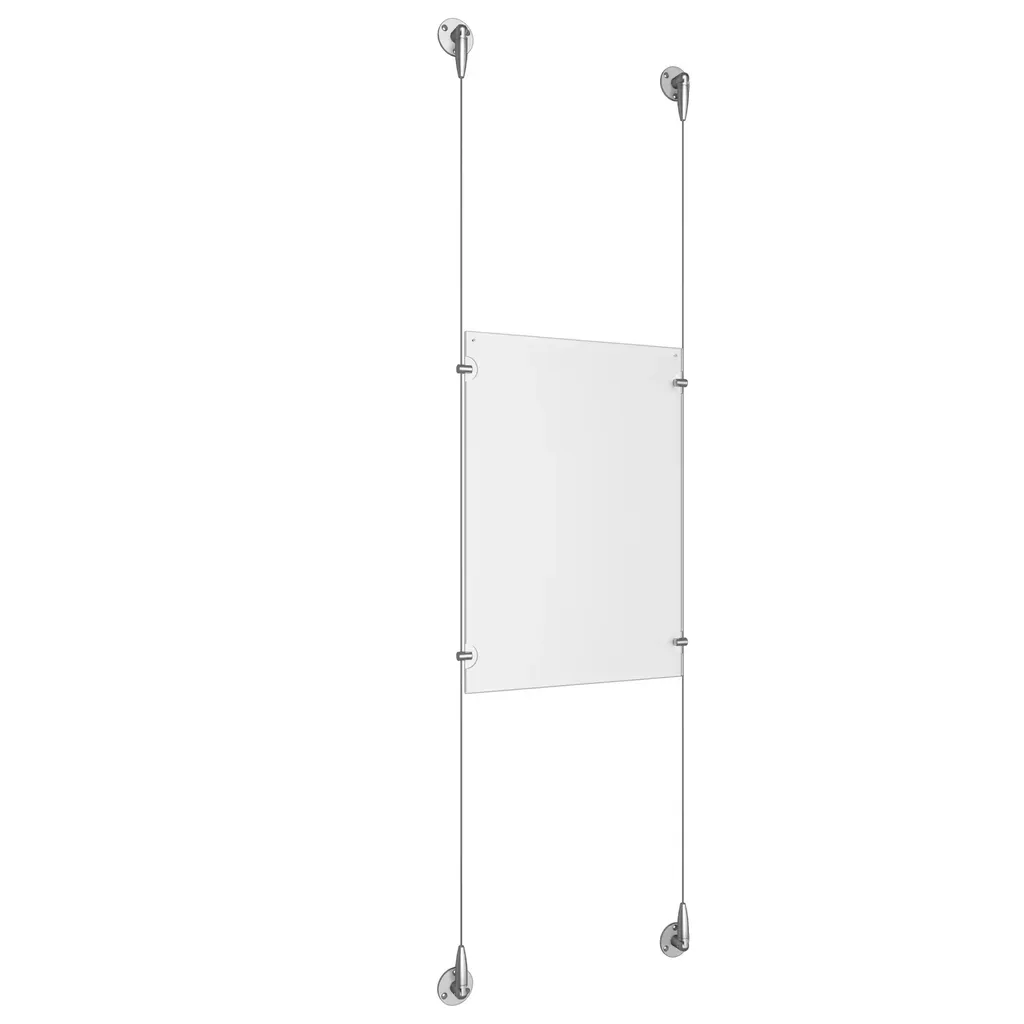 Ceiling/Floor/Wall Adjustable Clear Anodized Aluminum Full Acrylic/ Signature 1.5mm Cable System Kits