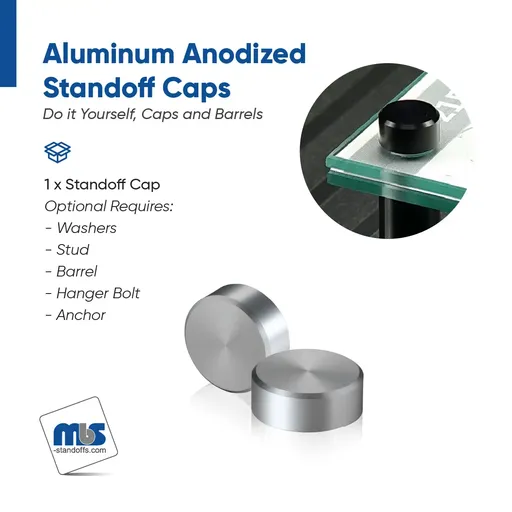 1" Diameter, 5/16-18 Threaded Caps - 3/8" Hole Required