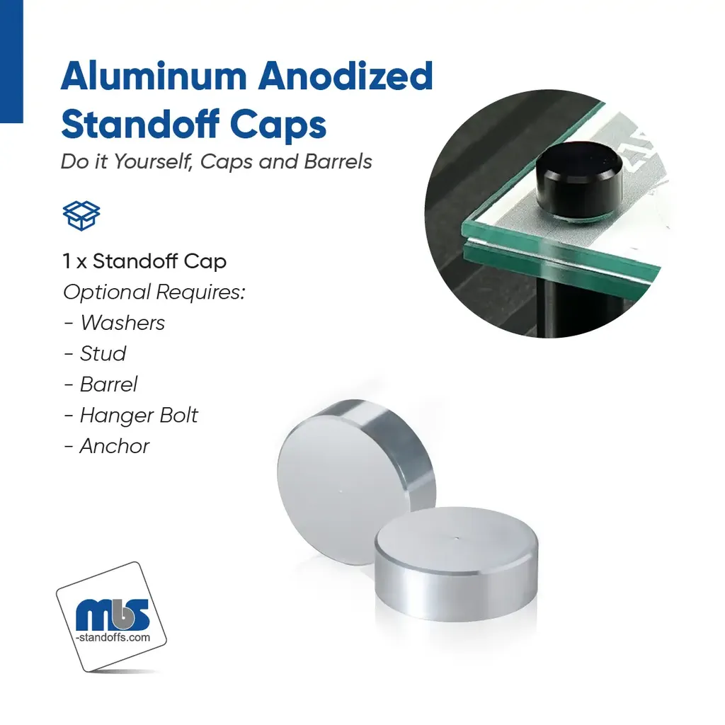 1-1/2" Diameter, 5/16-18 Threaded Caps - 3/8" Hole Required