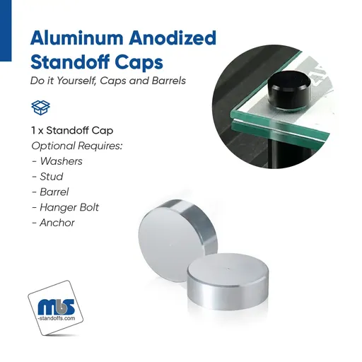 1-1/2" Diameter, 5/16-18 Threaded Caps - 3/8" Hole Required