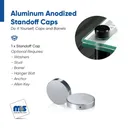 1-1/2" Diameter, 5/16-18 Threaded Locking Caps - 3/8" Required Hole