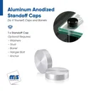 2" Diameter, 5/16-18 Threaded Caps - 3/8" Hole Required