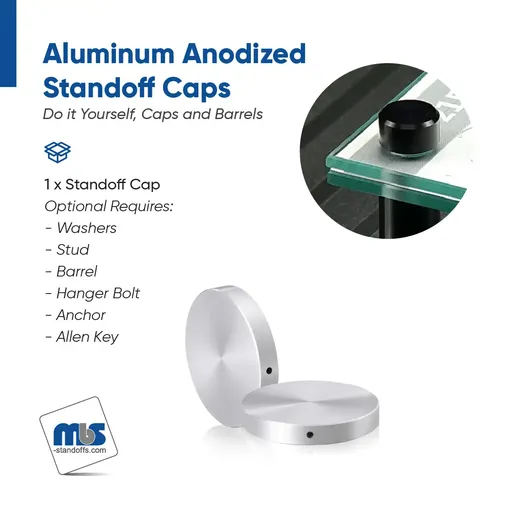 2" Diameter, 5/16-18 Threaded Locking Caps - 3/8" Hole Required