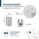 3/8" Diameter x 1/2" Length, M5 Threaded Barrel
