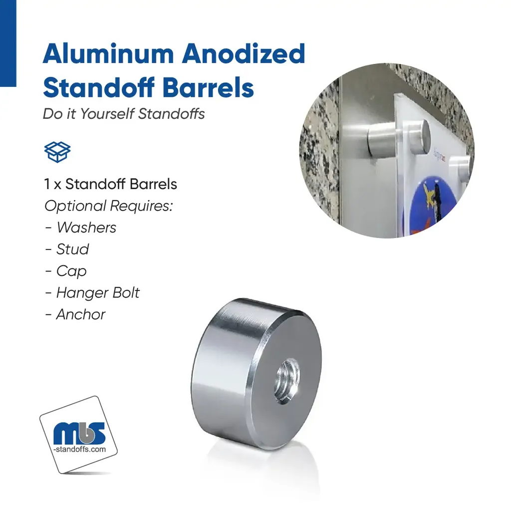 1" Diameter, 5/16-18 Threaded Barrels - 3/8" Holes Required