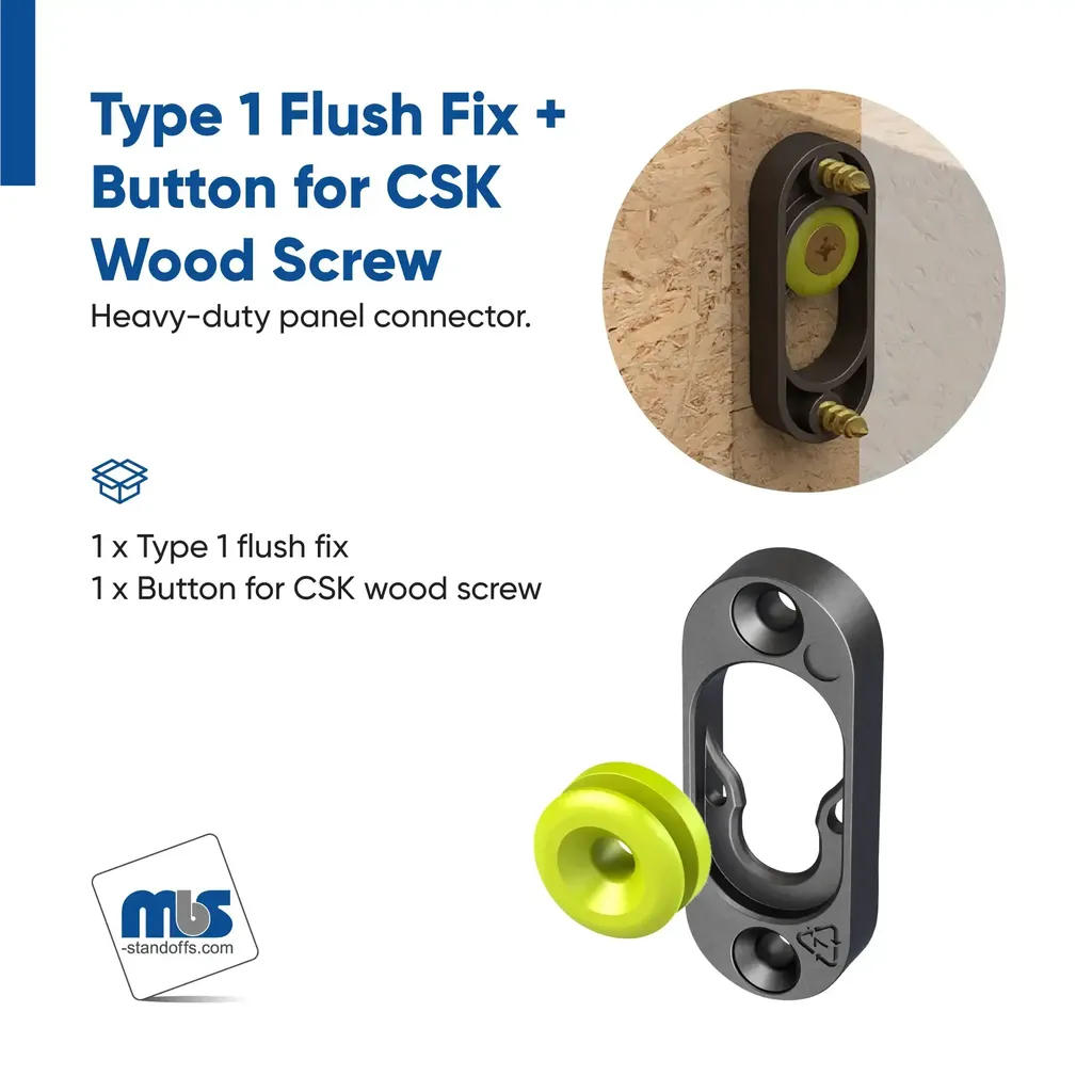 Type 1 Flush Fix + Button (Sold as Pair)