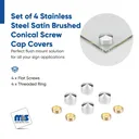 1/2" Diameter Conical Head Screw Covers - Set of 4