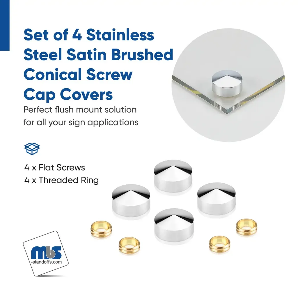 11/16" Diameter Conical Screw Covers - Set of 4