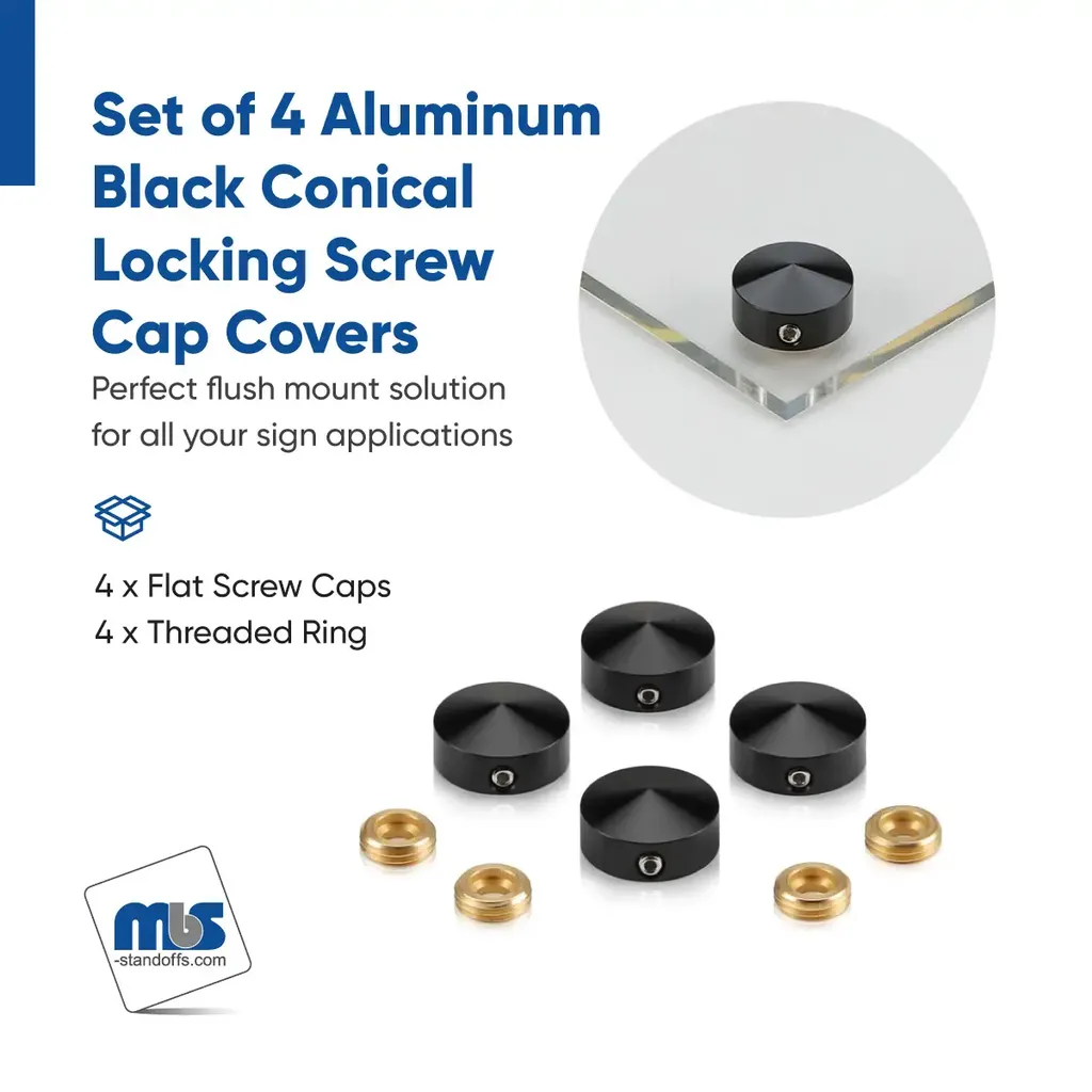 11/16" Diameter Conical Locking Screw Covers - Set of 4