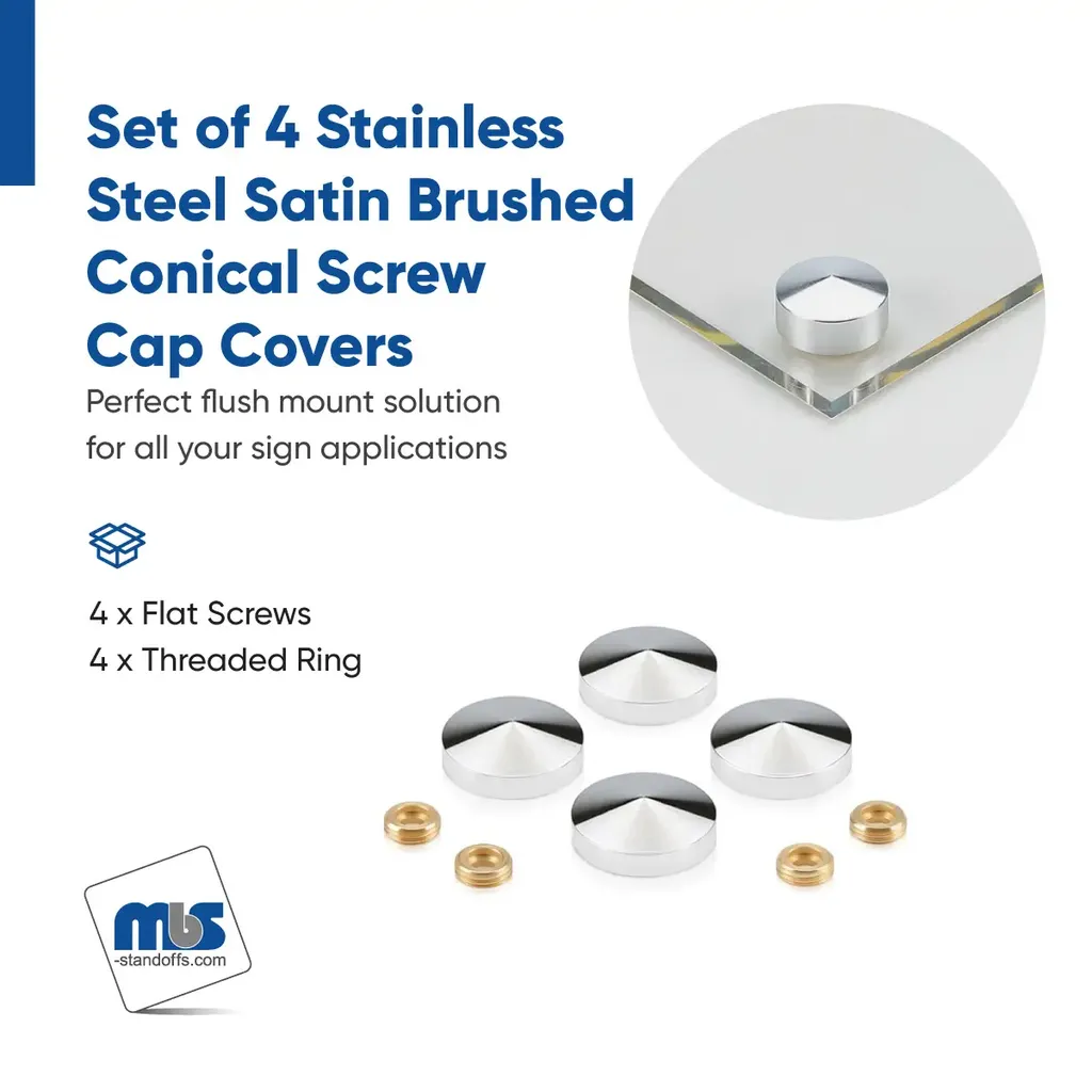 1" Diameter Conical Screw Covers - Set of 4