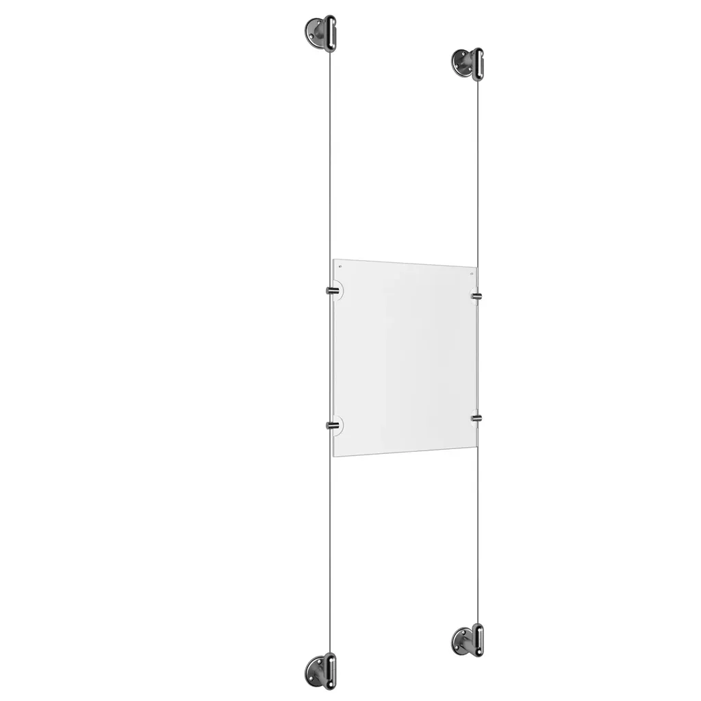 Ceiling/Floor/Wall Adjustable Clear Anodized Aluminum Full Acrylic/ 1.5 mm Cable System Kits