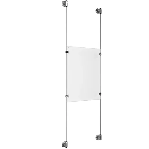Ceiling/Floor/Wall Adjustable Clear Anodized Aluminum Full Acrylic/ 3 mm Cable System Kits