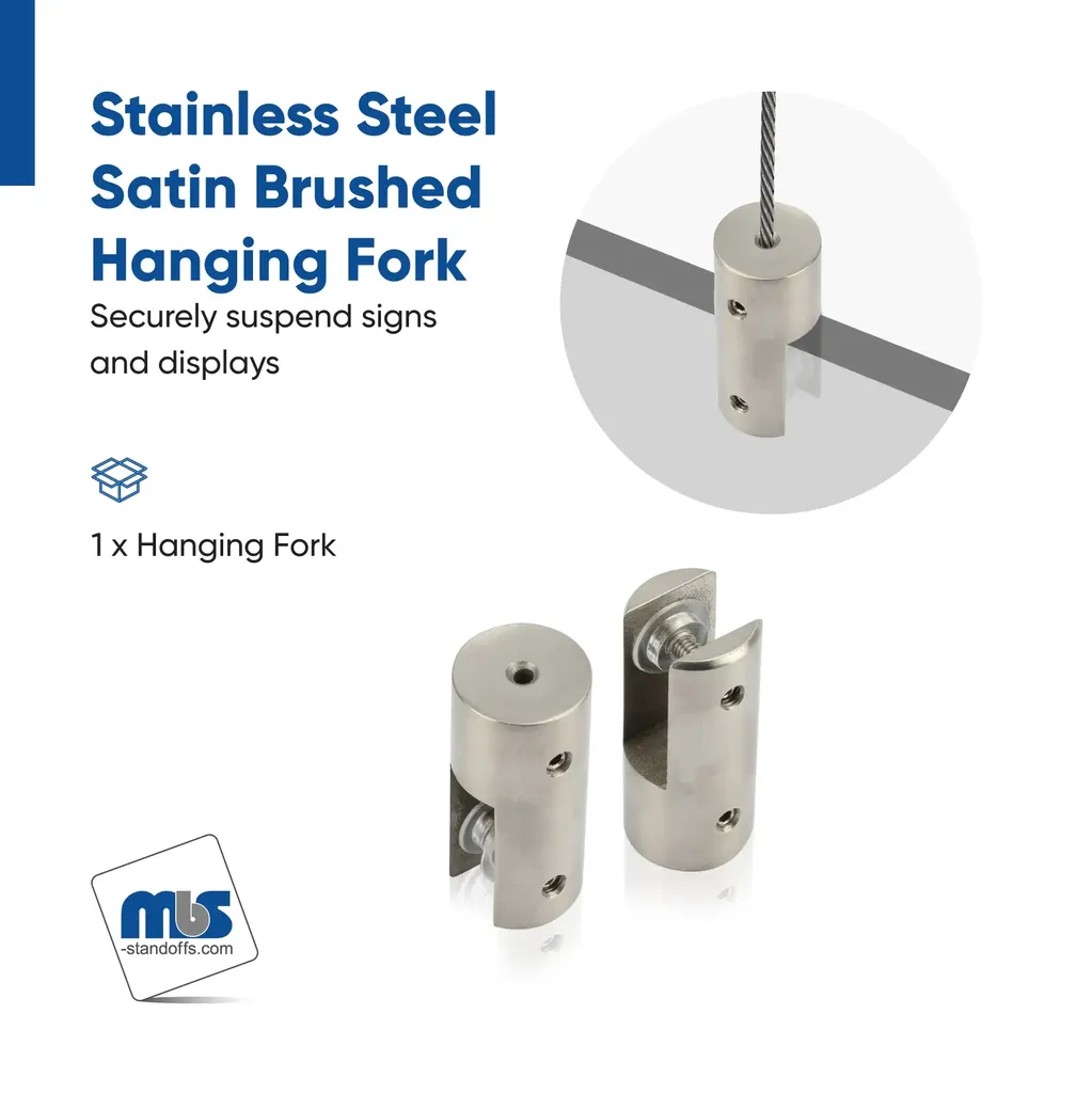Single Sided Hanging Fork for 1/16" Diameter Suspended Cable System