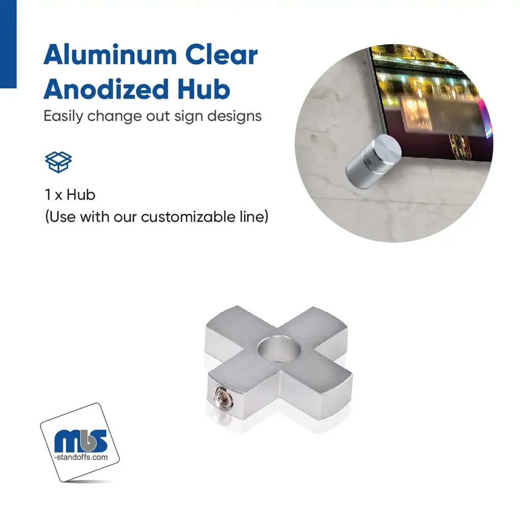 1-1/4" Diameter 4-Way Standoff Hubs
