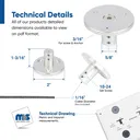 3-Hole Ceiling Mount for 1/16" Diameter Suspended Cable Systems