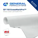54" x 50 Yard Roll - General Formulations 110 2 Mil Commercial grade Dry Erase Gloss Clear 5 Year Overlaminate w/ Permanent Adhesive EraseMark-Pro