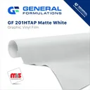 General Formulations 201 Matte White Calendered HTAP High Tack Permanent Adhesive