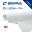 General Formulations 201 Matte White Calendered OAPAE Opaque Grey Adhesive w/ Air Egress