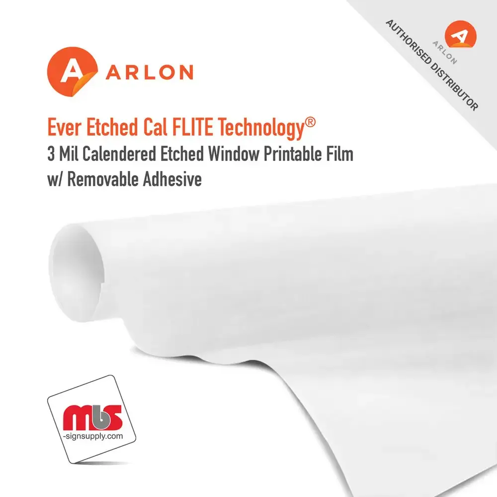 Arlon Ever Etched Calendered Etched Window Printable Film w/ Removable Adhesive