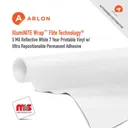 Arlon IllumiNITE Wrap Flite Technology Reflective White 7 Year Printable Vinyl w/ Ultra Repositionable Permanent Adhesive