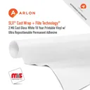 Arlon SLX Flite Technology Cast Gloss White 10 Year Printable Vinyl w/ Ultra Repositionable Permanent Adhesive