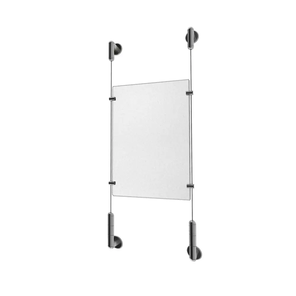 Stainless Steel Single Column Wall-to-Wall Cable System Displays