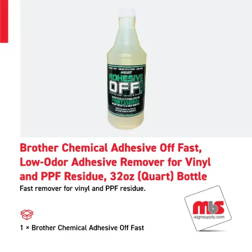 Brothers Chemical Adhesive-Off Pro – Fast, Low-Odor Adhesive Remover for Vinyl & PPF Residue