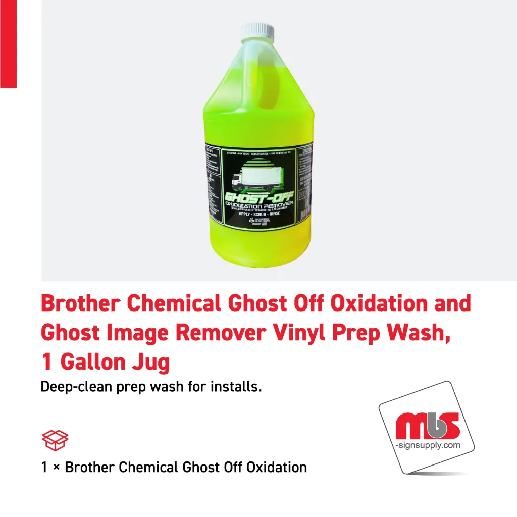 Brothers Chemical Ghost Off Oxidation and Ghost Image Remover Vinyl Prep Wash, 1 Gallon Jug