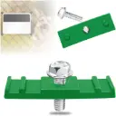 Green LinKlip Chain Link Fence Sign Mounts with 1/4-20 Flange Bolt - 5/16" Hole Required