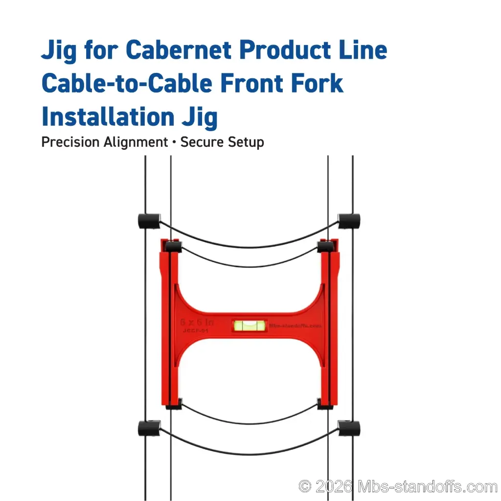 Cable-to-Cable Front Fork Installation Jig | 6" x 6" Spacing | Float Wine Cable Display | 7"x6.5"
