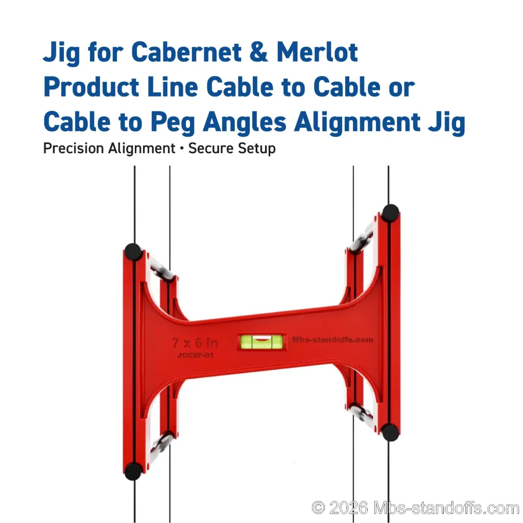 Cable-to-Cable Side Fork & Peg Angled Alignment Jig | 7" x 6" Spacing | Sold as Pair | 7.75"x7.25