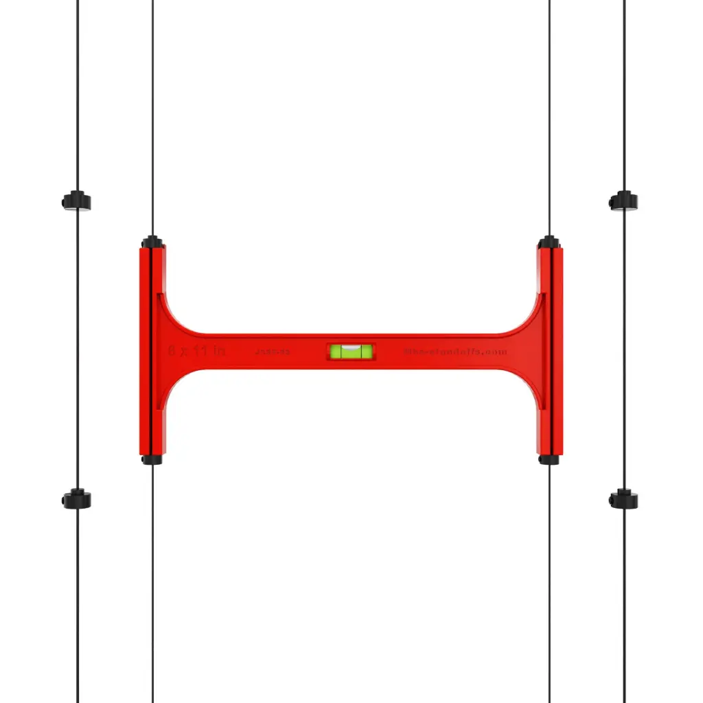 Triple-Bottle Shelf Front Installation Jig for 1/16" Cable | 6" Spacing | Float Wine Display | 11.75"x6"