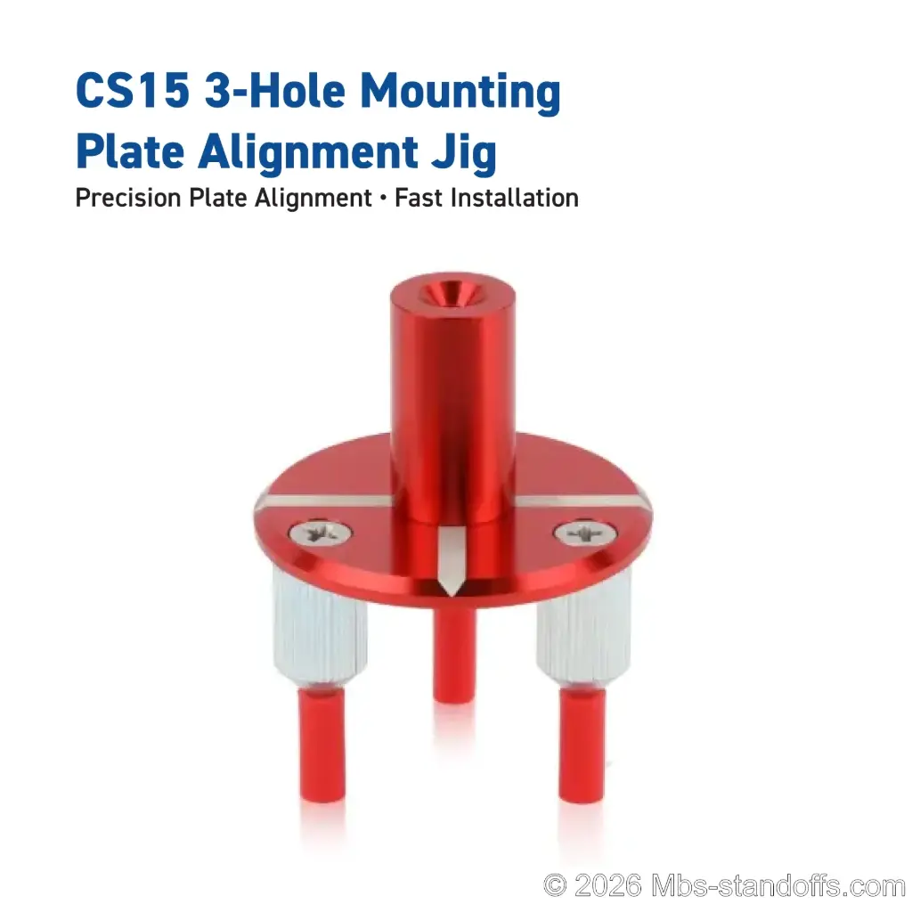 CS15 3-Hole Mounting Plate Alignment Jig | Red Anodized Aluminum | Float Wine Display System
