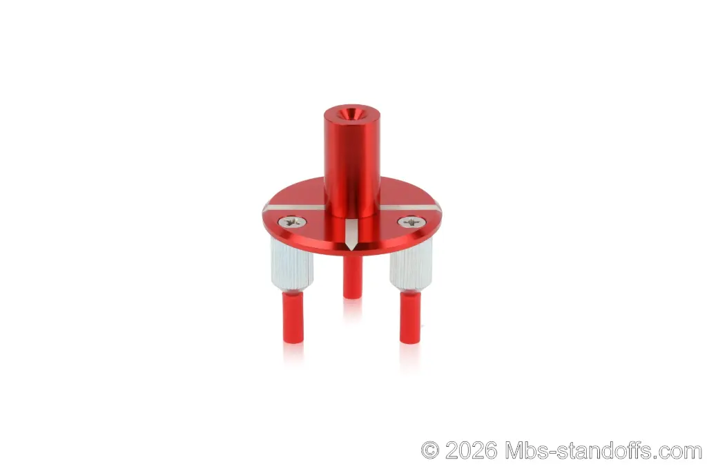 SCS15 3-Hole Mounting Plate Alignment Jig | Red Anodized Aluminum | Float Wine Display System