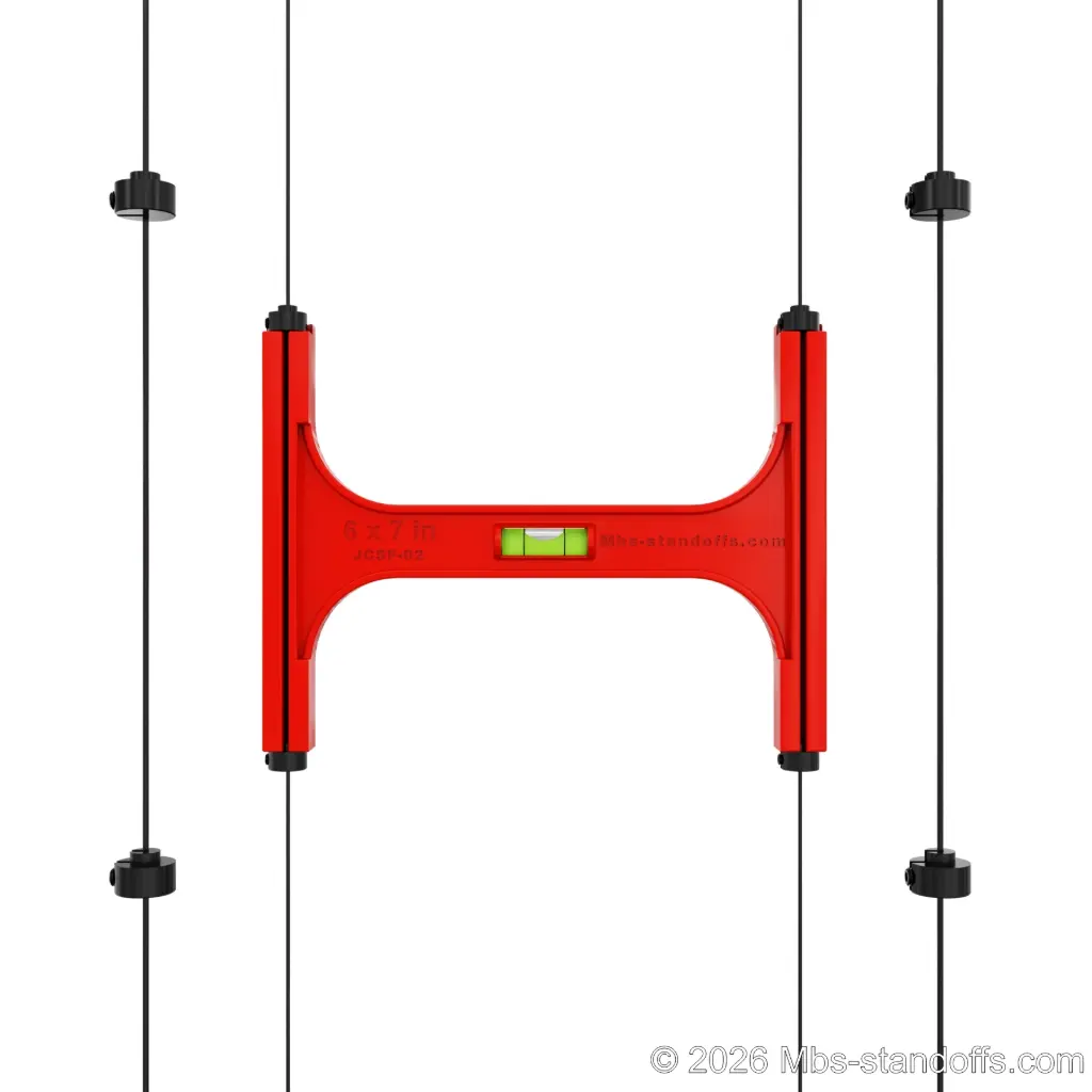 Double-Bottle Shelf Front Installation Jig for 1/16" Cable | 6" Spacing | Float Wine Display | 7.75"x6"