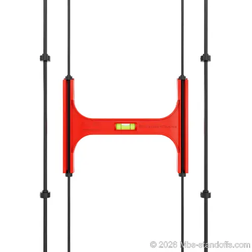 [JR6SF-02] Double-Bottle Shelf Front Installation Jig for 1/4" Rod | 6" Spacing | Float Wine Display | 7.75"x6"