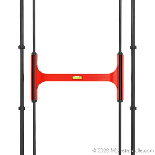 [JR10SF-03] Triple-Bottle Shelf Front Installation Jig for 3/8" Rod | 6" Spacing | Float Wine Display | 11.75"x6"
