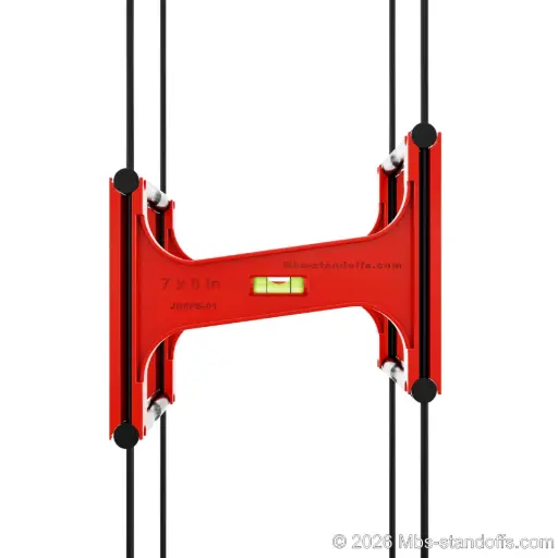 [JR6PS-01] Universal 1/4" Rod Peg Side-Mount Jig | 7" × 6" Spacing | Sold as Pair | Float Wine Display | 8"x7.25"