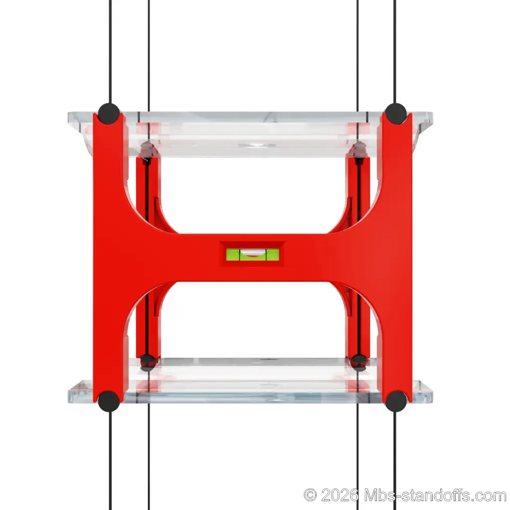 Cable Wave Cradle Side-Mount Alignment Jig | 6" × 6" Spacing | Sold as Pair | Float Wine Display | 6.75"x6"