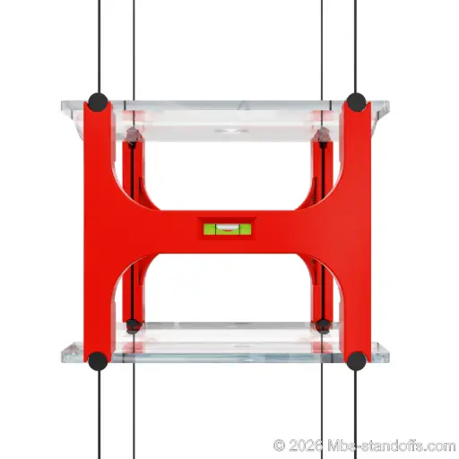 [JCWS-01] Cable Wave Cradle Side-Mount Alignment Jig | 6" × 6" Spacing | Sold as Pair | Float Wine Display | 6.75"x6"