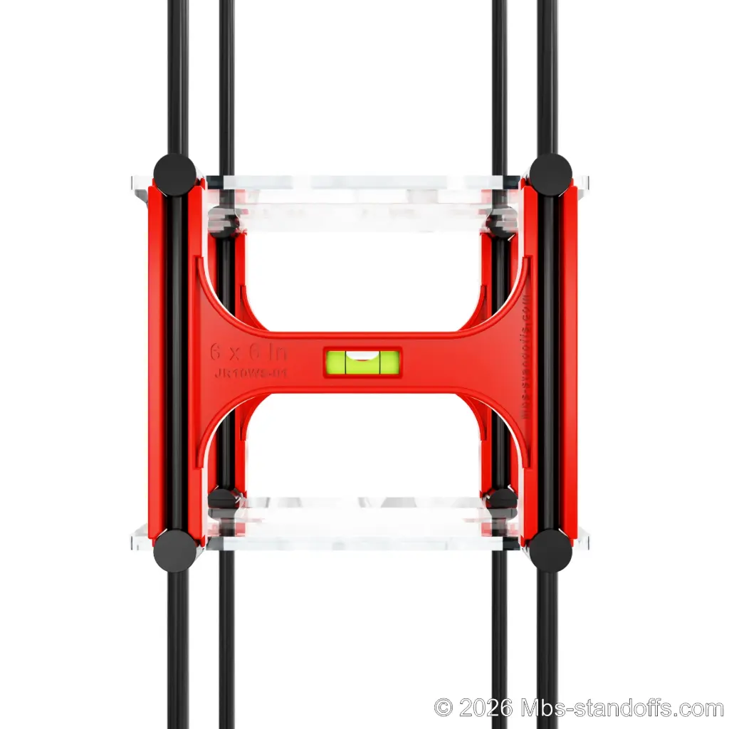 3/8" Rod Wave Cradle Side-Mount Alignment Jig | 6" × 6" Spacing | Sold as Pair | Float Wine Display | 7"x6"