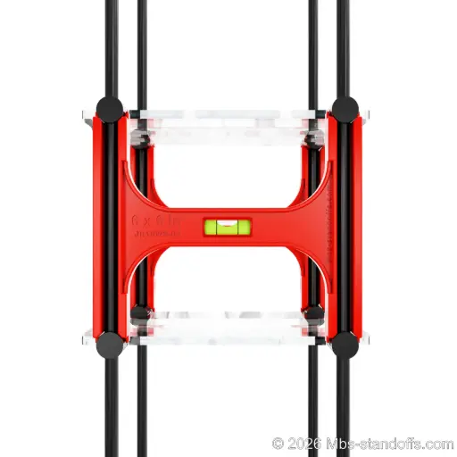 [JR10WS-01] 3/8" Rod Wave Cradle Side-Mount Alignment Jig | 6" × 6" Spacing | Sold as Pair | Float Wine Display | 7"x6"