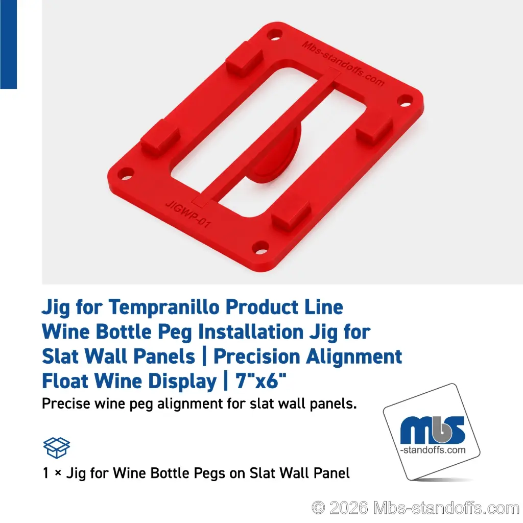 Wine Bottle Peg Installation Jig for Slat Wall Panels | Precision Alignment | Float Wine Display | 7"x6"