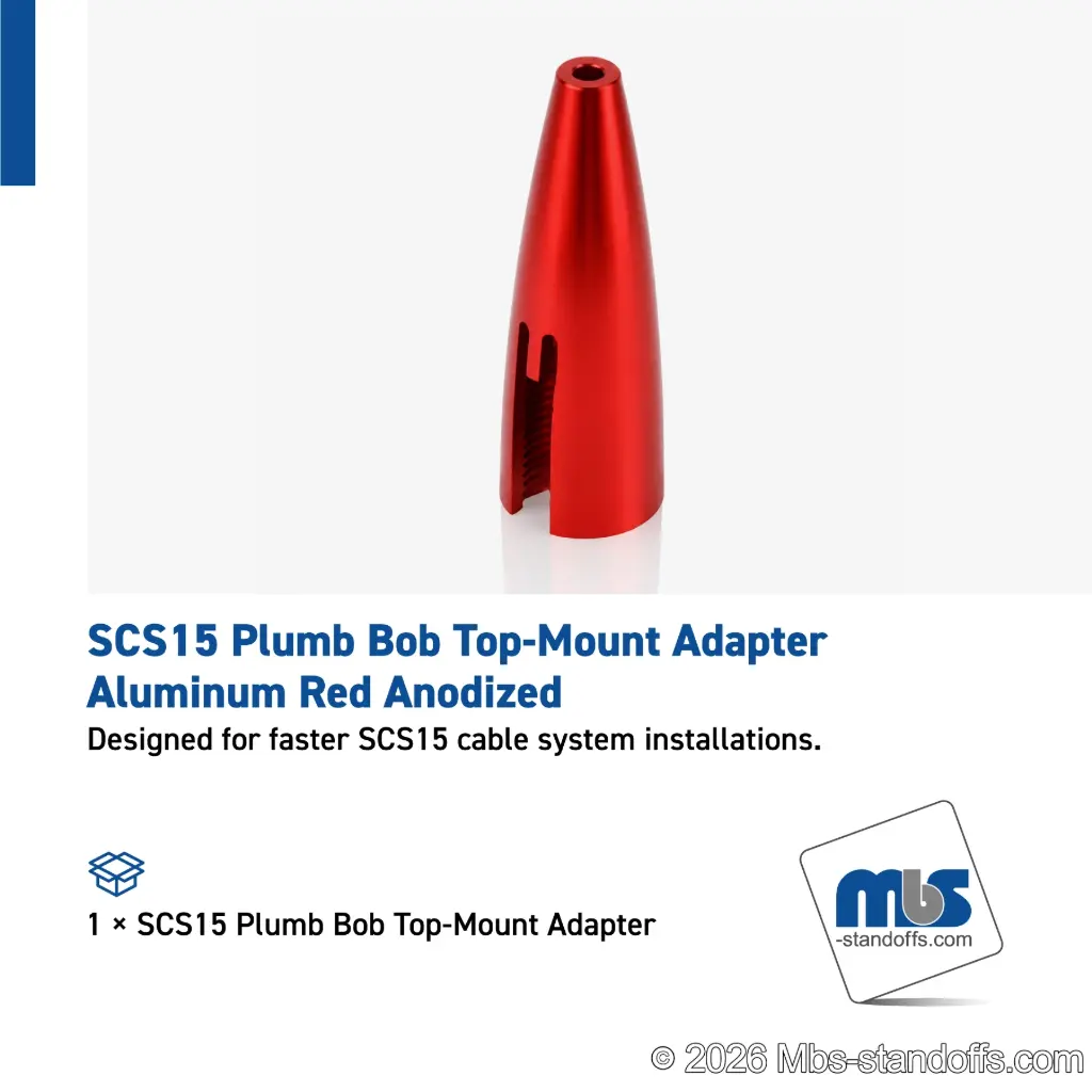SCS15 Plumb Bob Top-Mount Adapter - Aluminum Red Anodized