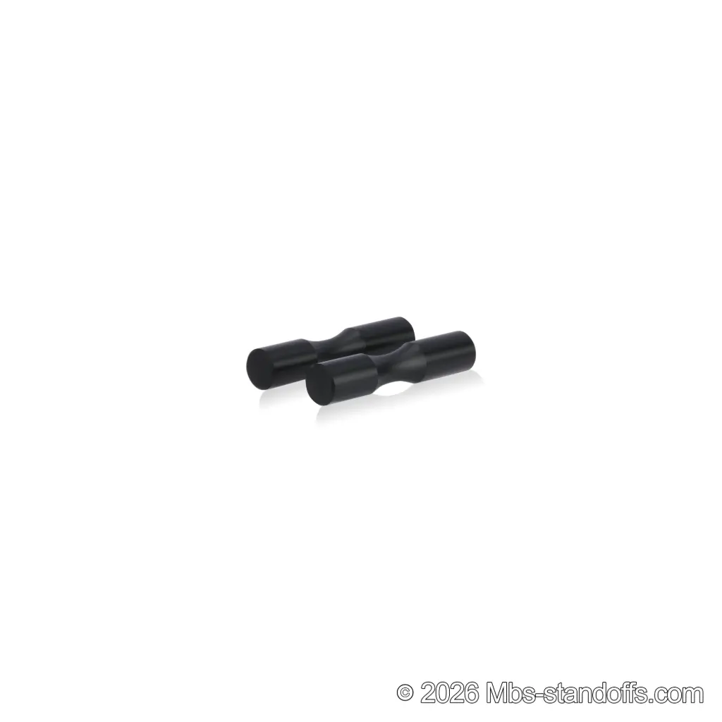 Grenache Wine Wall Peg - Label-Forward 1-Bottle, 3-1/2" Length x 3/4" Diameter, Aluminum Matte Black Anodized (Set of 2)